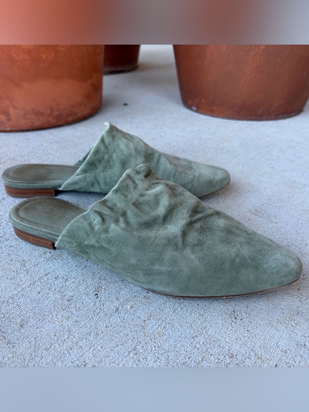 Women's Matisse Suede Slip-On Mules in Sage Green